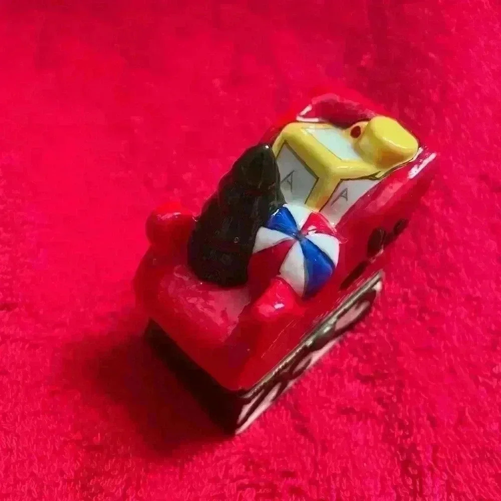 Two Vintage Christmas Porcelain Hinged Trinket Boxes Snowman and Sleigh NIB - Picture 8 of 13